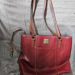 Dooney & Bourke Red and Brown Leather Tote Bag